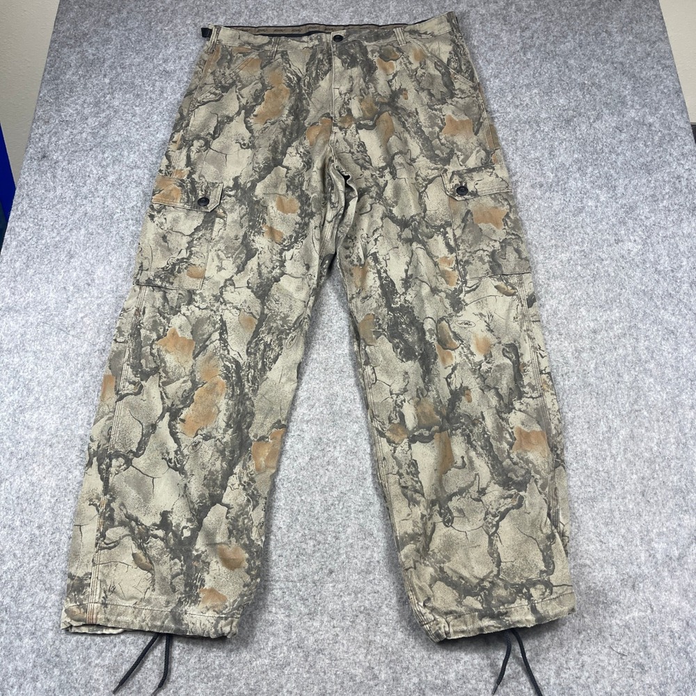 Liberty Camo Cargo Pants Mens 38x30 Brown Green Tree Bark Hunting Tactical Gear
